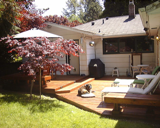 The re-finished deck.