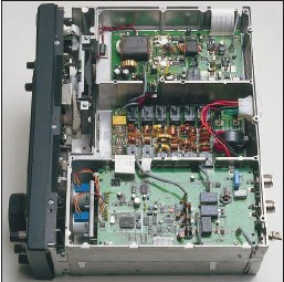 Top side of IC-756 chassis: PA, LPF, ATU. Courtesy Icom Inc.