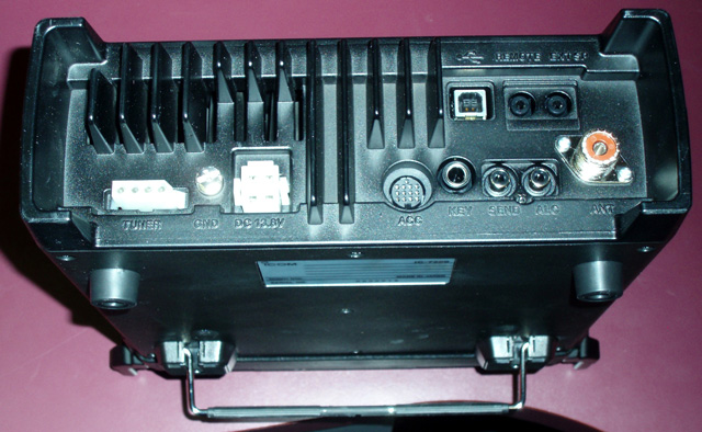 Fig.6: Rear panel view, showing connectors & "rear bumper".