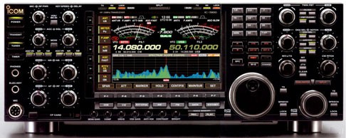 The Icom IC-7800 front panel. Click for larger image.