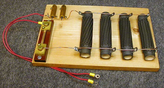 Fig.5: The 1.67 ohm load-resistor bank. Click for larger image. Cppyright 2004, K8AC.