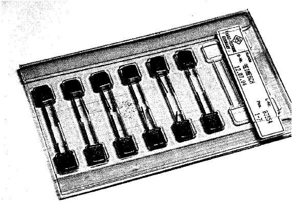 Fig.10: Crystals for 80, 40, 20 and 10m measurements.