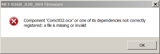 Component 'Comctl32.ocx' or one of its dependencies not correctly registered: a file is missing or invalid