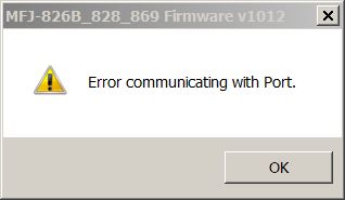 Error communicating with Port