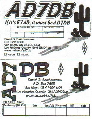 AD7DB QSL cards