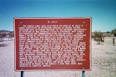 Sign about Hi Jolly and the Camels
