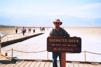 AD7DB at Badwater in Death Valley. Telescope Peak is in the background.