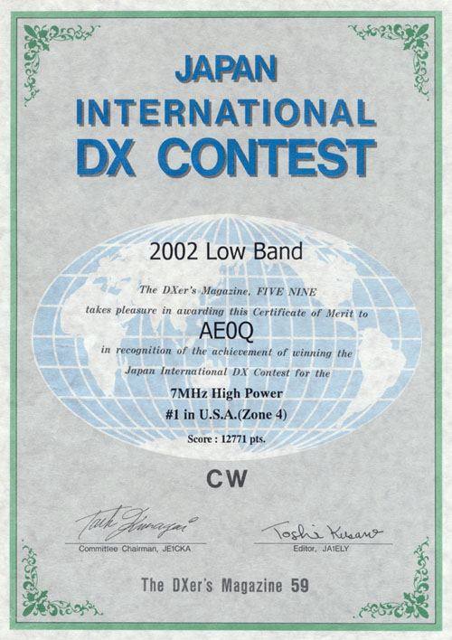 JIDX Low Band Contest 2002