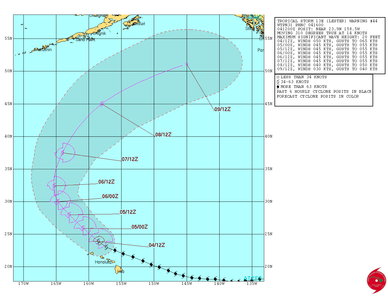 JTWC TS 13 2016 Forecast 44