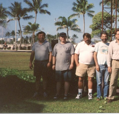 Richard AH6IO with Ken KH7R and 1994 CQWW SSB crew at V73AX