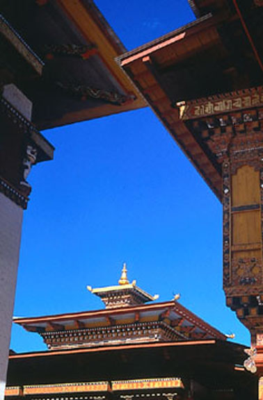 In a courtyard of Dzong