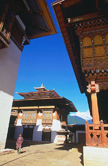In a courtyard of Dzong