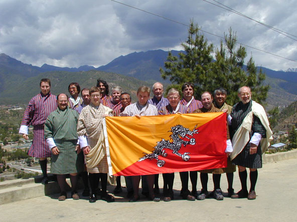 The Team with Flag of the Kingdom of Bhutan