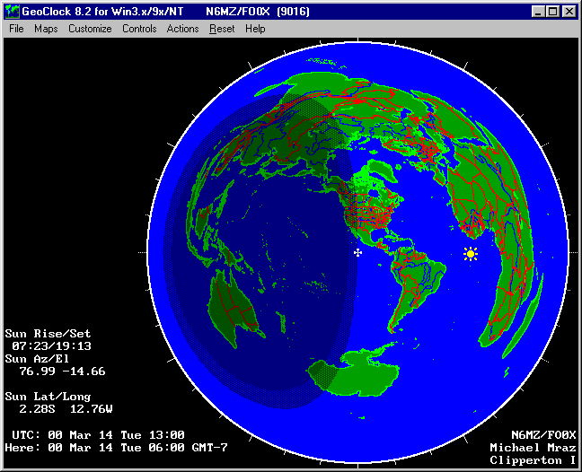 Sunrise Greyline Map