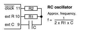 4060 RC oscillator connections