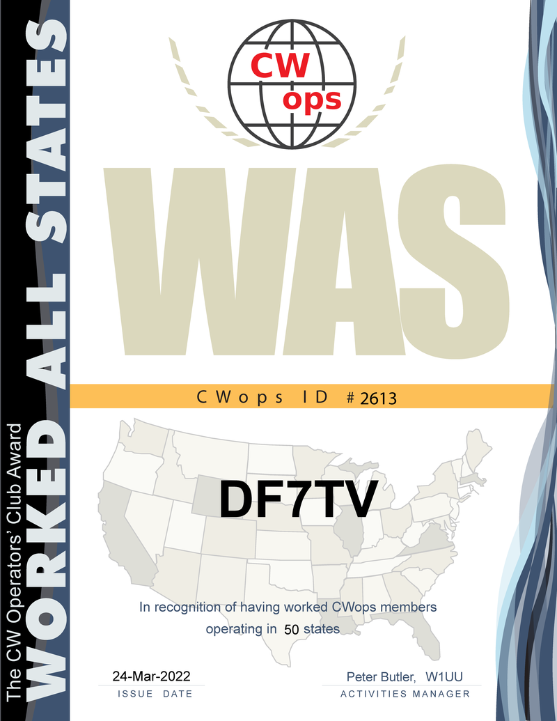 CWops WAS DF7TV