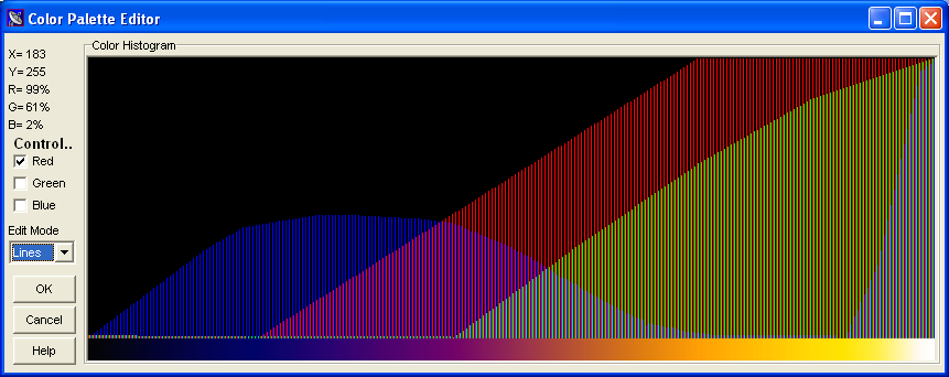Screenshot color palette editor