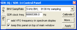 SDR config tab