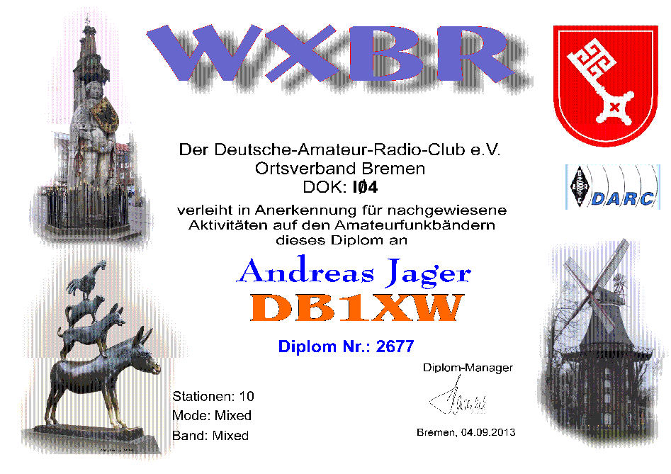 Worked 10 Bremen Radio Stations