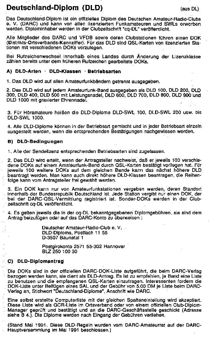 Bedingungen f�r das Deutschland-Diplom