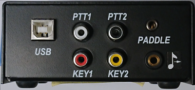 WK3 WinKeyer backside with side tone output jack socket