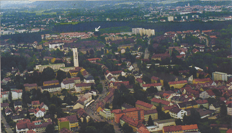 Neugablonz - the arrow shows our location!