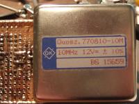 photo of 10MHz-OCXO (with PIC breadboard attached)