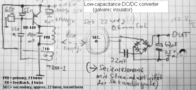 DC/DC converter / insulator schematics