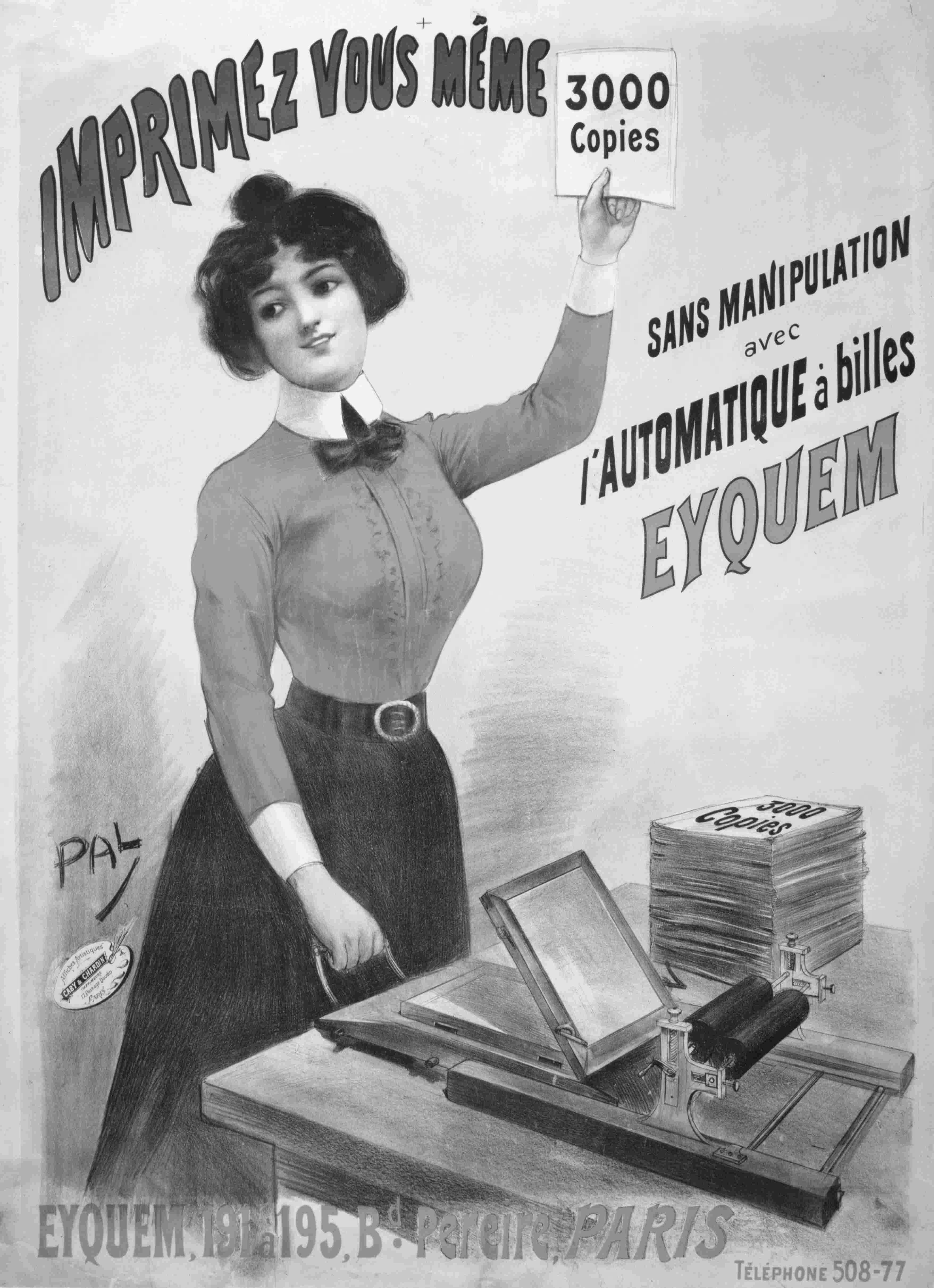 EYQUEM, Werbeschrift von 1899, gemalt 1855 von Jean-Louis Paléologue