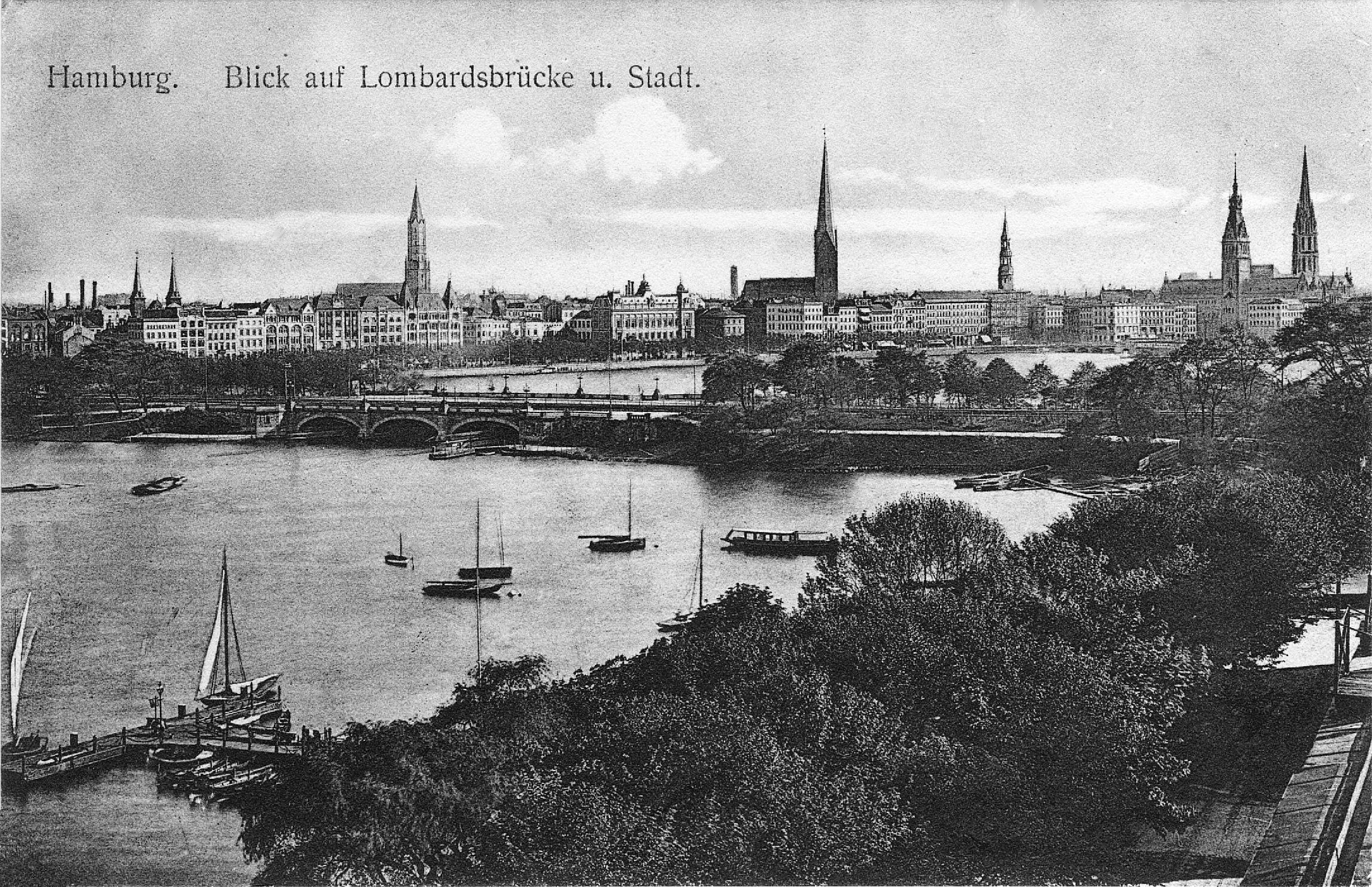 Abbildung 238: Hans Leipelt, Hamburg Lombardsbrücke, Postkarte gelaufen 1910, Privatbesitz