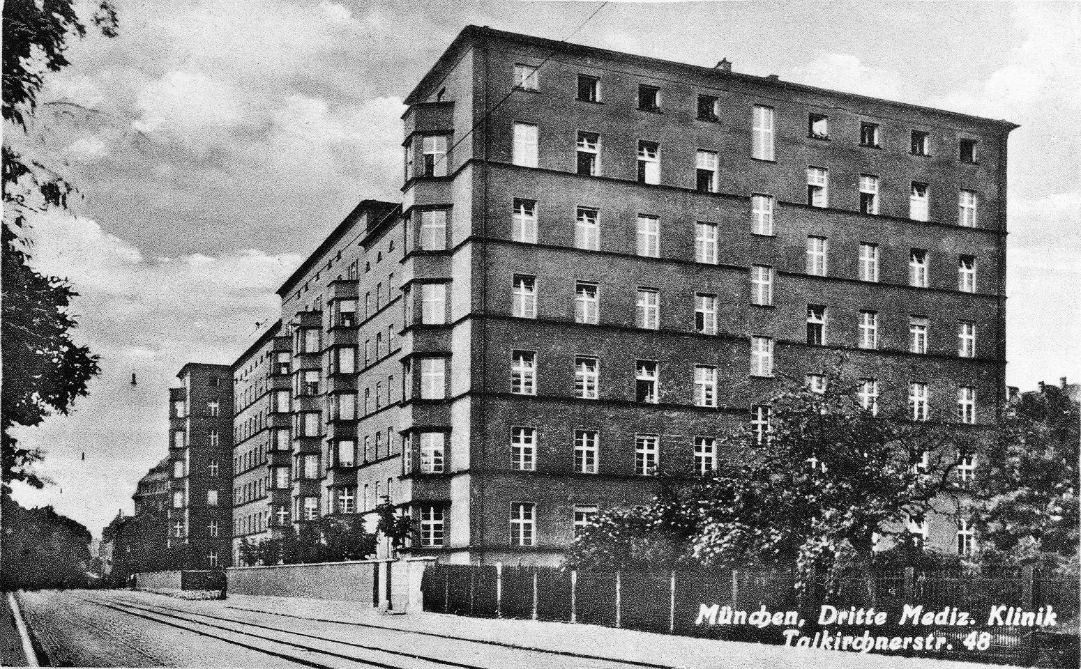 Willi Graf, Thalkirchnerstrasse 48, Dritte Medizinische Klinik, Postkarte gelaufen 8.5.1943, Privatbesitz
