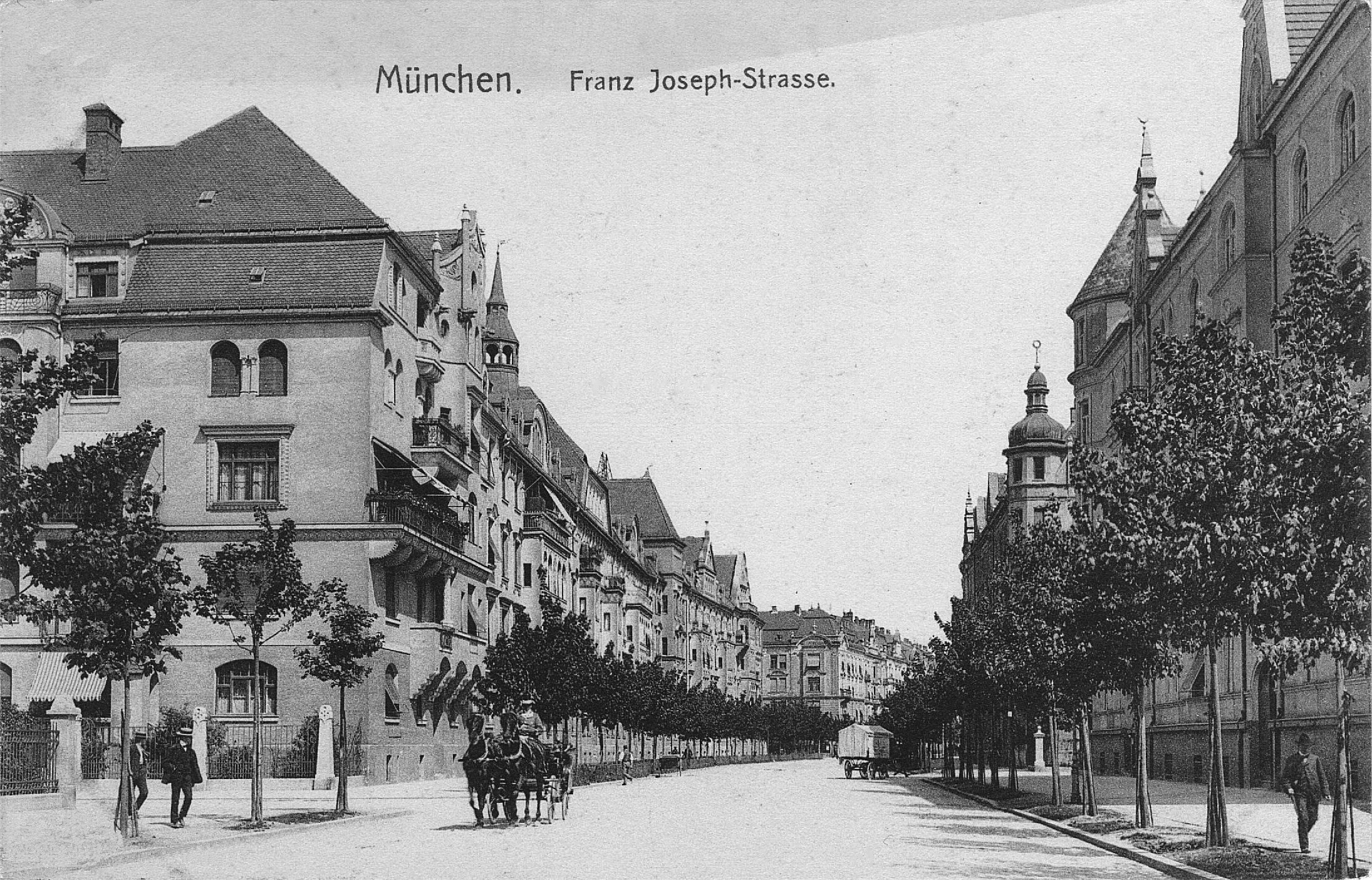 München Franz-Joseph-Strasse 13b, der meistbesuchte Ort des Widerstandskreises Weis-se Rose, Postkarte gelaufen 1910, Privatbesitz