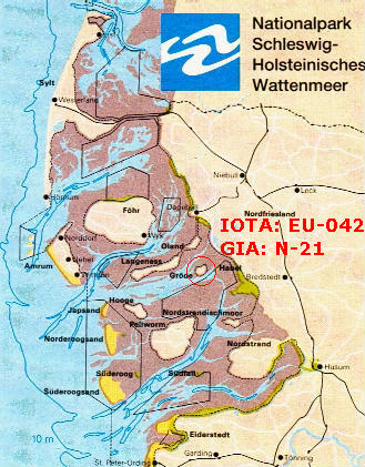 Map of Schleswig-Holstein coast line