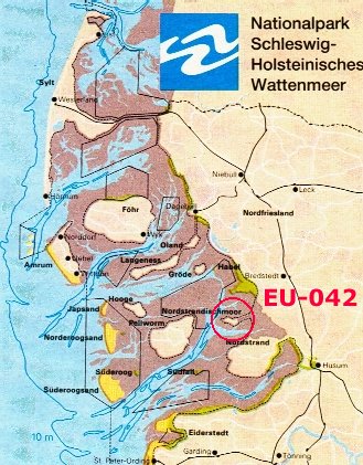 Map of Schleswig-Holstein coast line