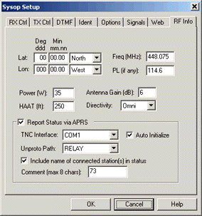 Sysop Settings