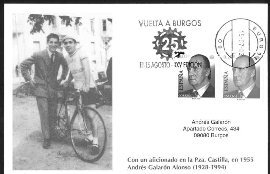Tarjeta de la Vuelta Ciclista a Burgos 2003