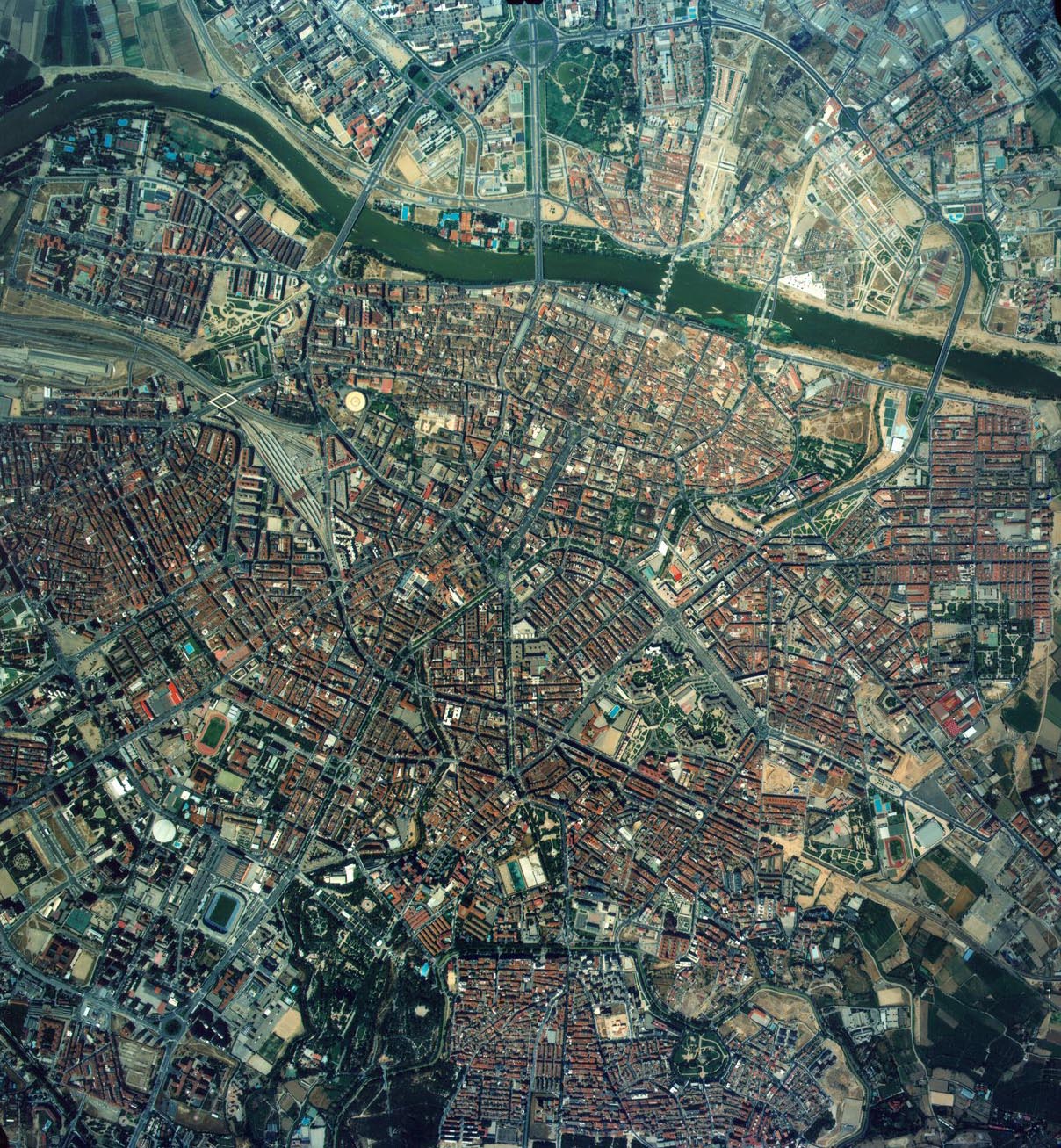 Vista area de Zaragoza