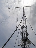  UN VHF repeater antenna and HF logoperiodic above. Kinshasa, the capital of DRC.