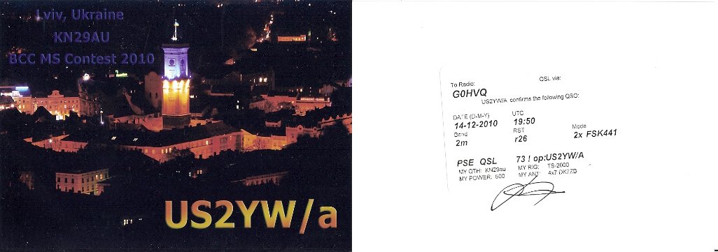 US2YW QSL card