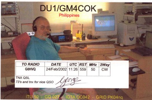 G0HVQ 6m qsl