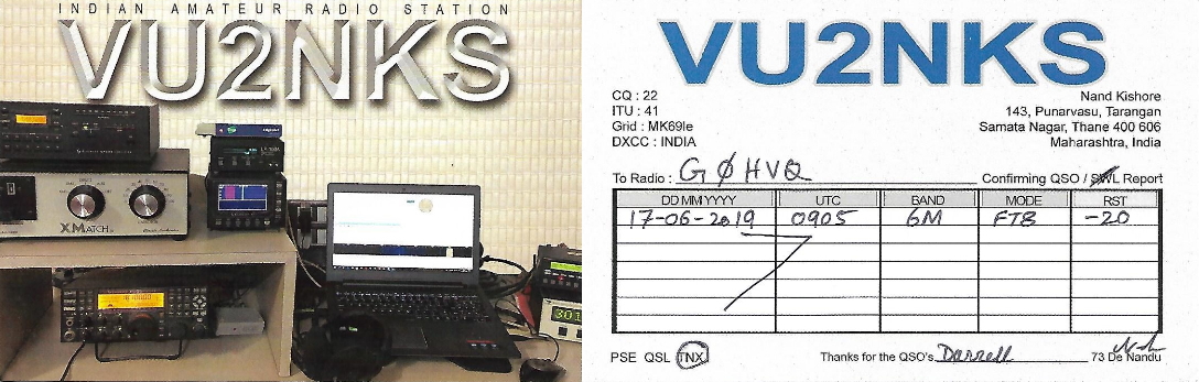 G0HVQ 6m qsl