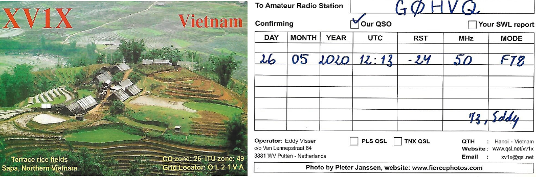 G0HVQ 6m qsl