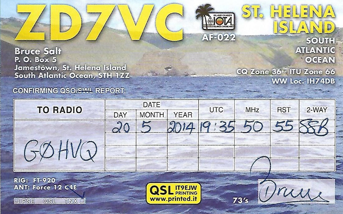 G0HVQ 6m qsl