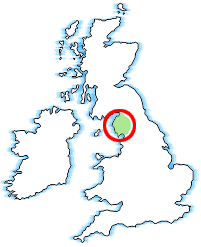 Map of UK with Cumbria circled