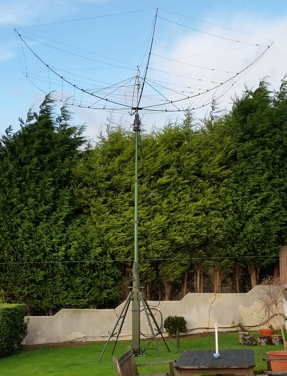 6 Band Broadband Hexbeam on SCAM 12 Mast