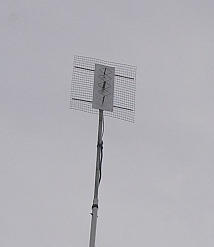 The completed antenna mounted for horizontal polarisation