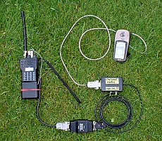 The bearing from the eTrex magnetic compass is read and then transmitted by APRS