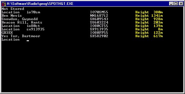 Screenshot of SPOTHGT.EXE:-