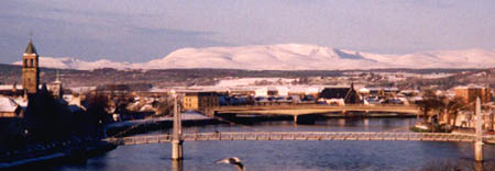 Ben Wyvis in winter from Inverness.