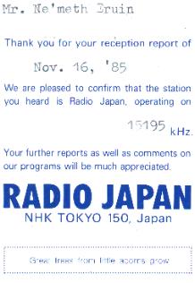Radio Japan 50 years - reverse